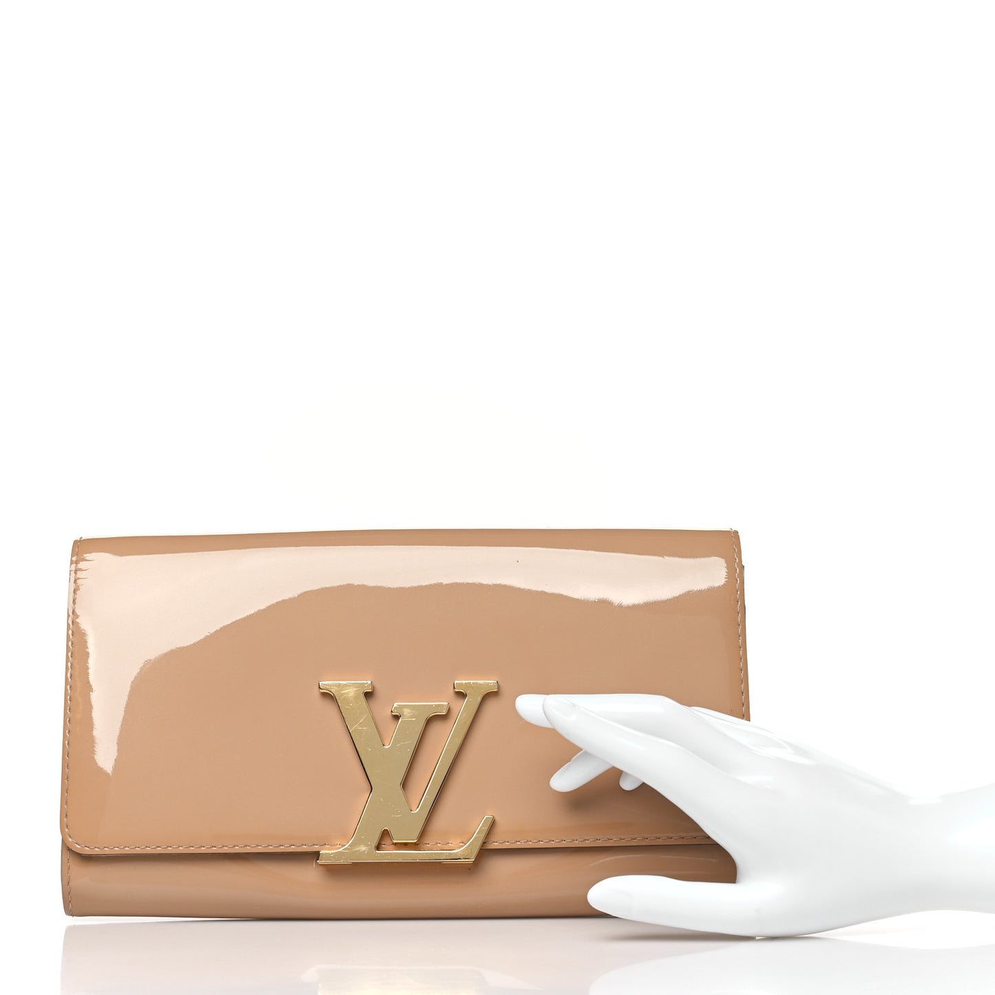 Patent Louise Clutch Nude