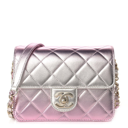 Chanel Metallic Lambskin Like A Wallet Flap Golden Pink 1 of 12