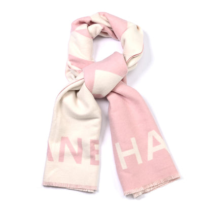 Chanel Cashmere CC Fringe Stole Pink White 3 of 5