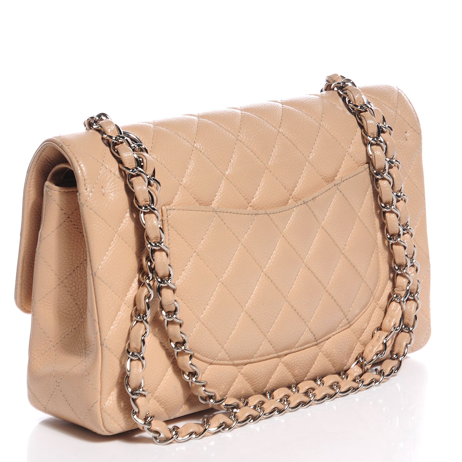 Chanel Caviar Quilted Medium Double Flap Beige Clair 3 of 7