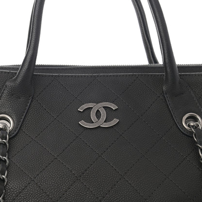 Chanel Grained Vegetal Calfskin Urban Shopping Tote Black 8 of 14