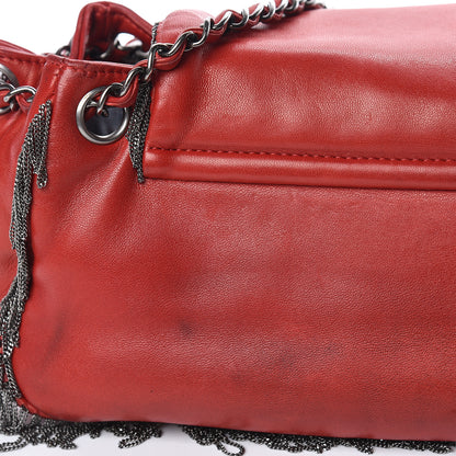 Chanel Lambskin Rock And Cabaret Chain Fringe Accordion Flap Red 10 of 18
