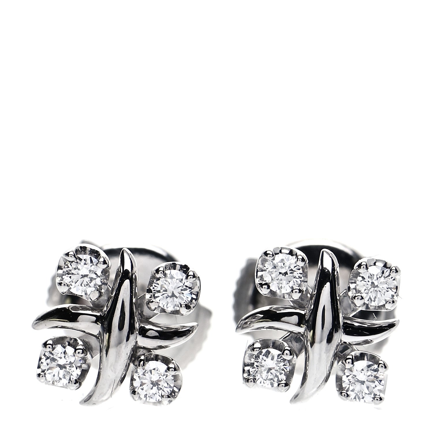 Tiffany Platinum Diamond Schlumberger Lynn Earrings 1 of 6