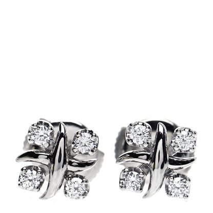 Tiffany Platinum Diamond Schlumberger Lynn Earrings 1 of 6
