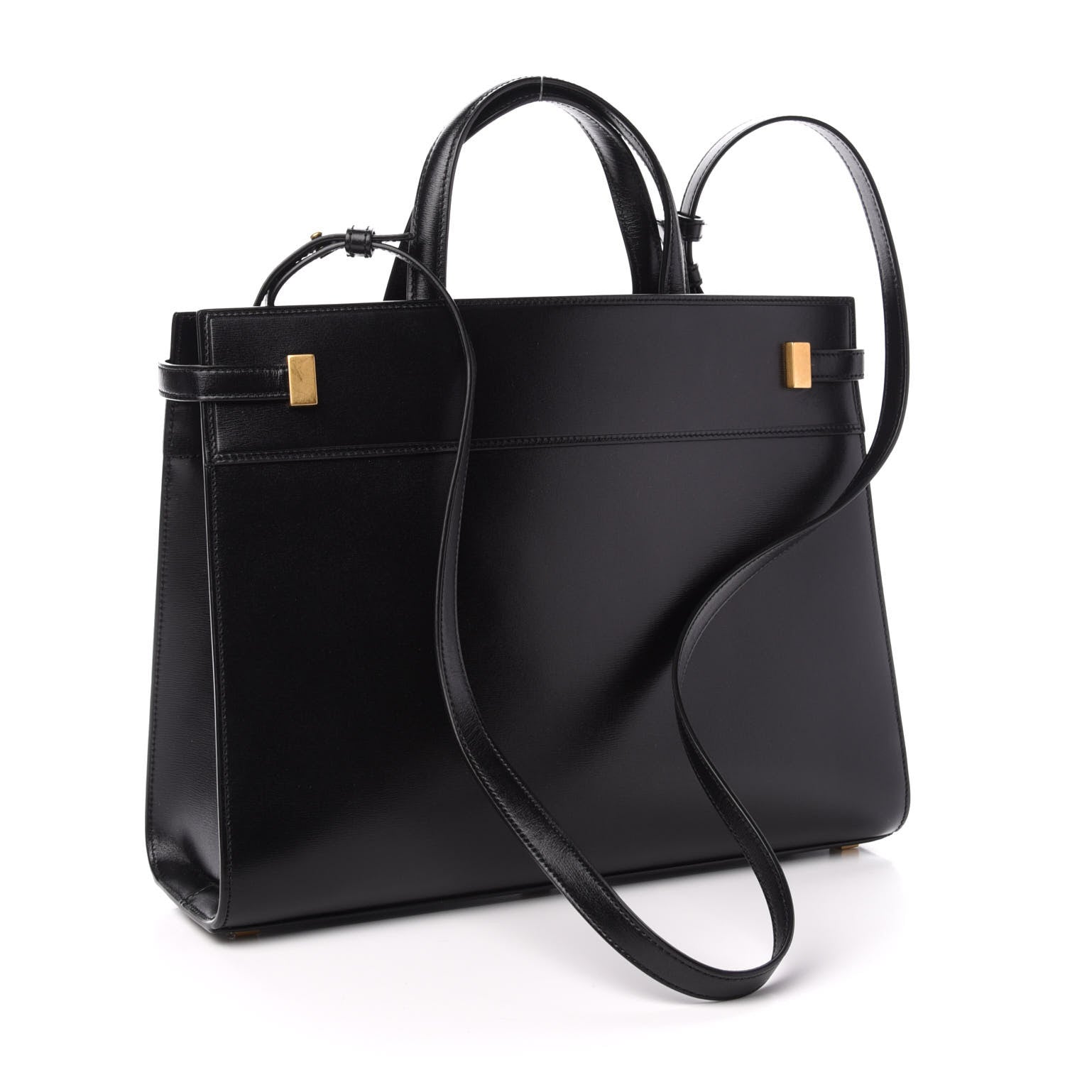 Saint Laurent Calfskin Small Manhattan Shopper Tote Black 4 of 12
