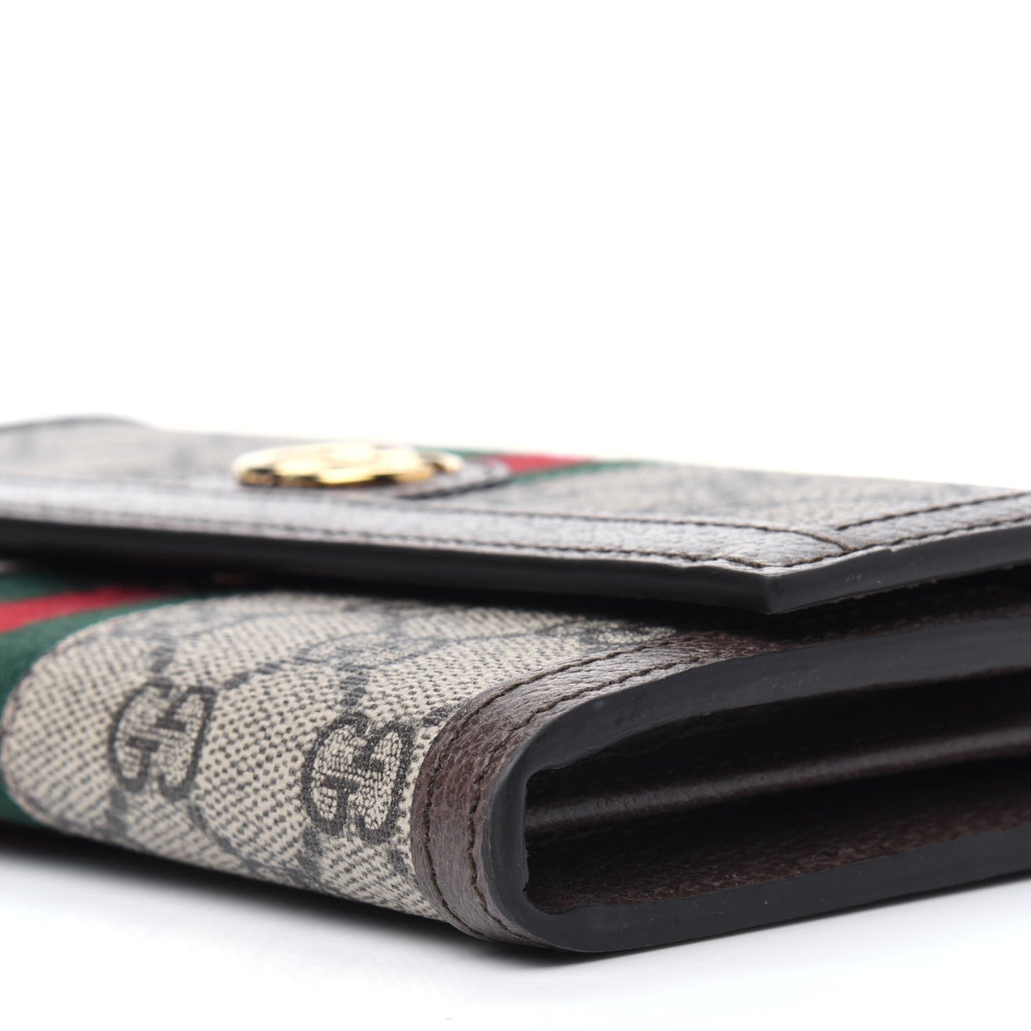 GG Supreme Monogram Web Ophidia Continental Wallet Brown