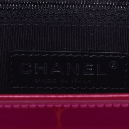 Chanel Metallic Patent Quilted New Medium Boy Flap Fuchsia 6 of 8