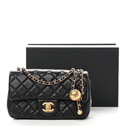 Chanel Lambskin Quilted Mini Rectangular Pearl Crush Flap Black 17 of 17