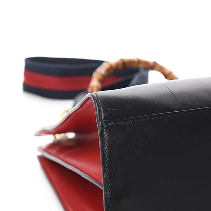 Gucci Nappa Bamboo Web Medium Nymphaea Top Handle Bag Black 10 of 16