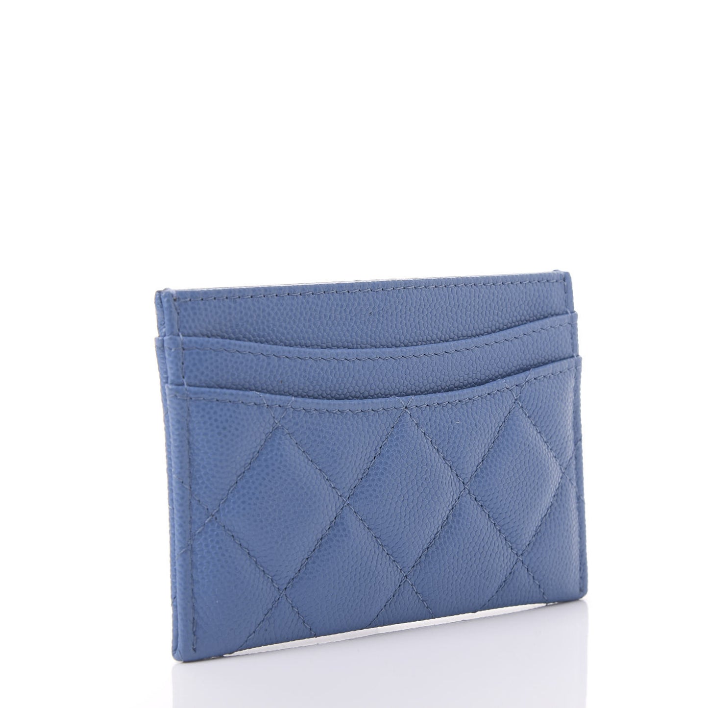Caviar Quilted Card Holder Blue