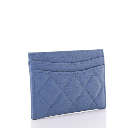 Chanel Caviar Quilted Card Holder Blue 3 of 12