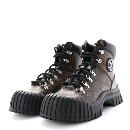 Louis Vuitton Calfskin Patent Monogram Ruby Flat Ranger Boots 38 Black 4 of 10
