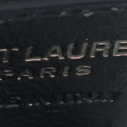 Saint Laurent Grain De Poudre Matelasse Chevron Monogram Credit Card Case Black 6 of 9