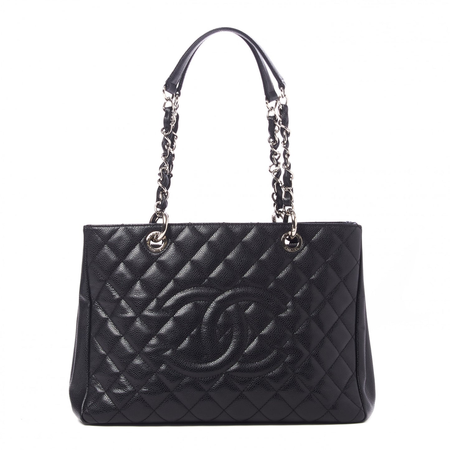 Caviar Quilted Grand Shopping Tote GST Black