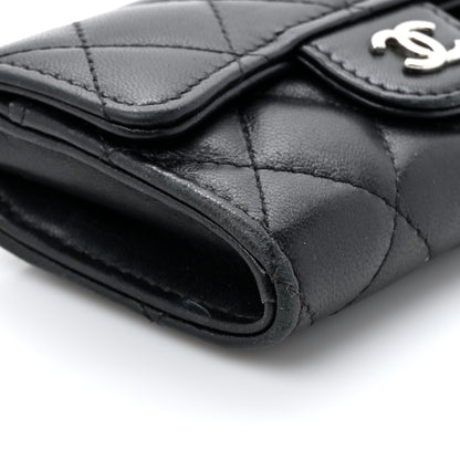 Chanel Lambskin Quilted Flap Card Holder Wallet Black 10 of 13