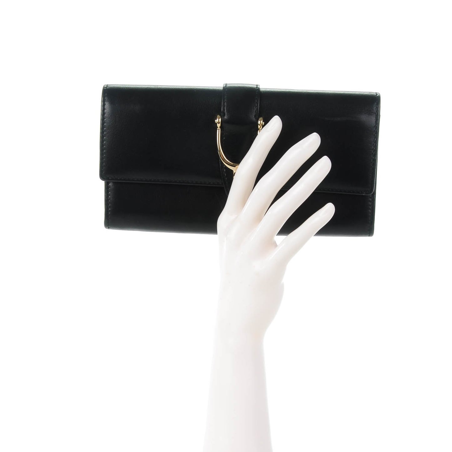 Calfskin Stirrup Continental Wallet Black