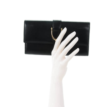 Gucci Calfskin Stirrup Continental Wallet Black 2 of 7