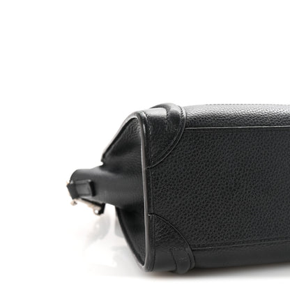 Celine Drummed Calfskin Nano Luggage Black 8 of 9