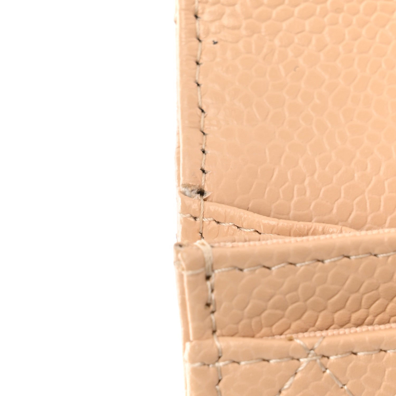 Chanel Caviar Quilted Flap Card Holder Wallet Beige 9 of 12