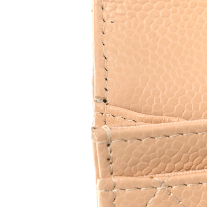 Chanel Caviar Quilted Flap Card Holder Wallet Beige 9 of 12