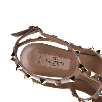 Valentino Garavani Patent Nappa Rockstud Ankle Strap 100mm Pumps 37 Black Poudre 9 of 10
