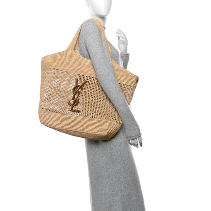 Saint Laurent Raffia Icare Shopping Tote Natural 2 of 14