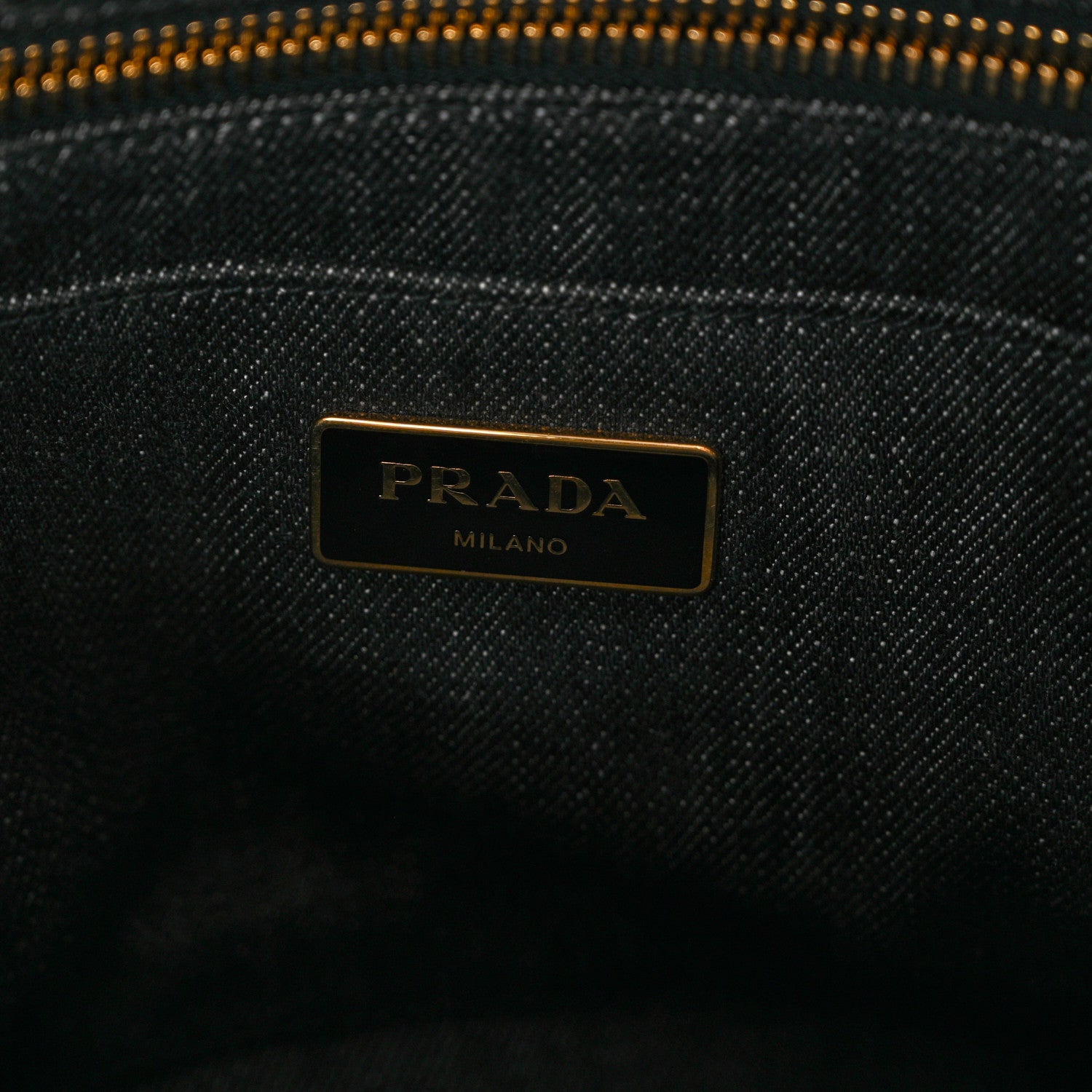 Prada Denim Logo Tote Black 5 of 7