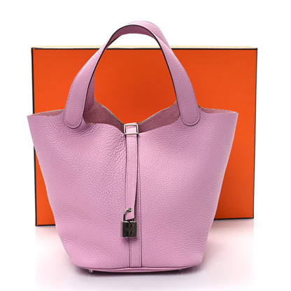 Hermes Taurillon Clemence Picotin Lock 22 MM Mauve Sylvestre 11 of 11