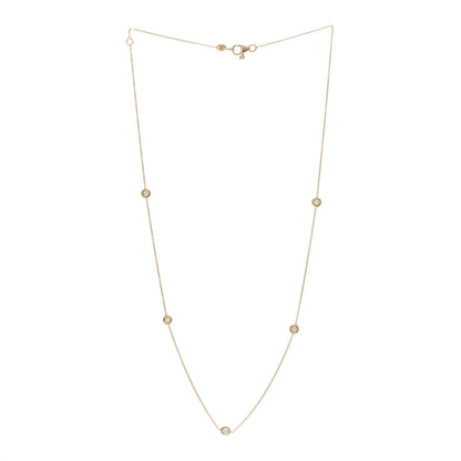 Roberto Coin 18K Yellow Gold Diamond .25ct Diamonds By The Inch Five Station Necklace 3 of 5