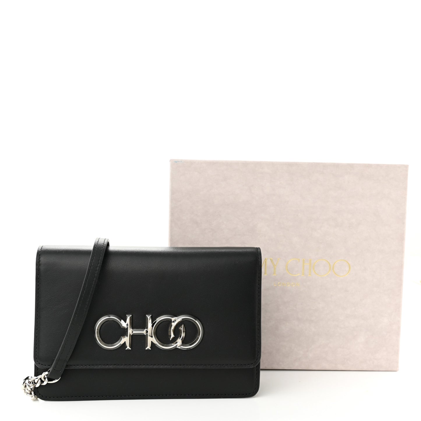 Smooth Calfskin Sidney Flap Chain Bag Black