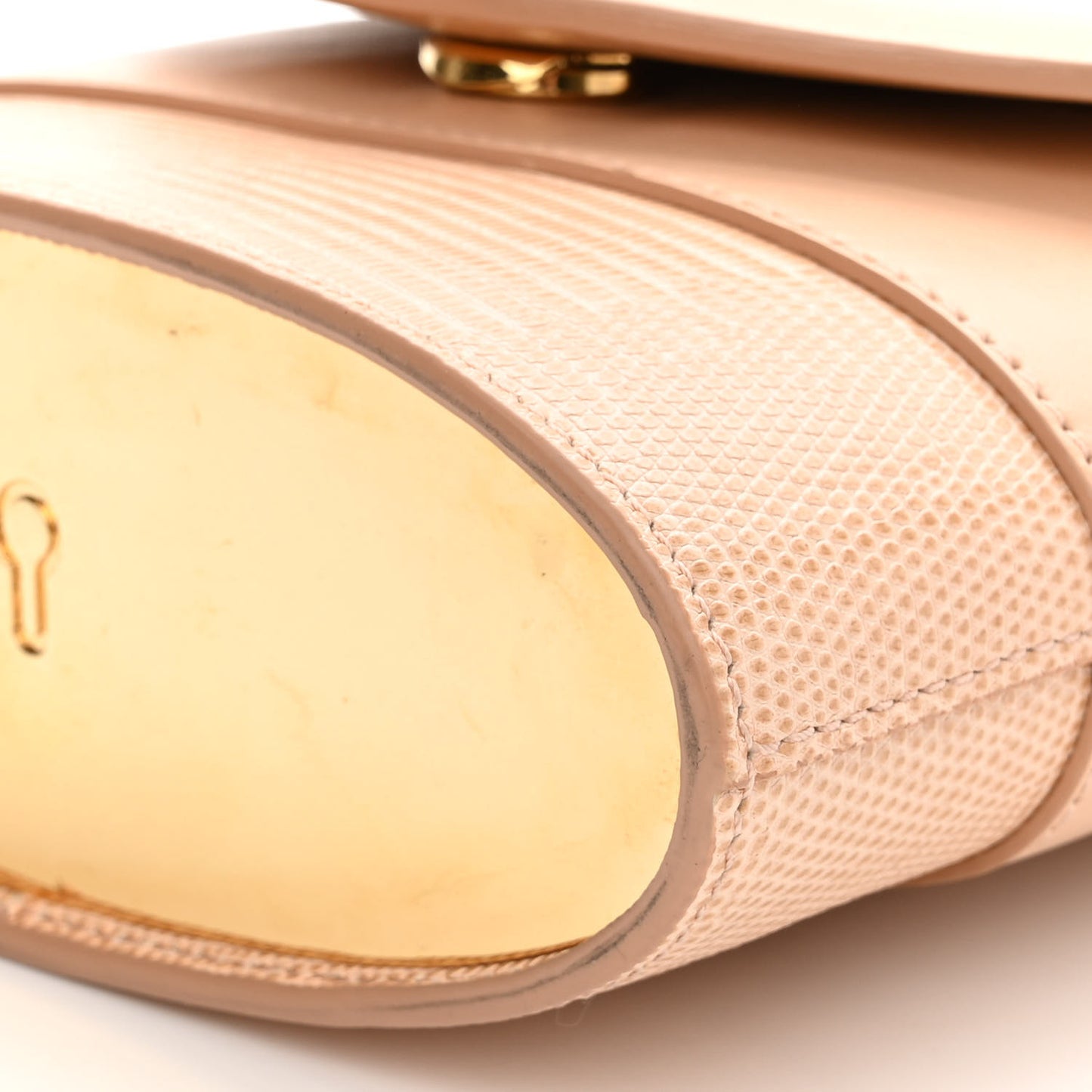 Calfskin Lizard Embossed Small Aby Lock Delicate Pink