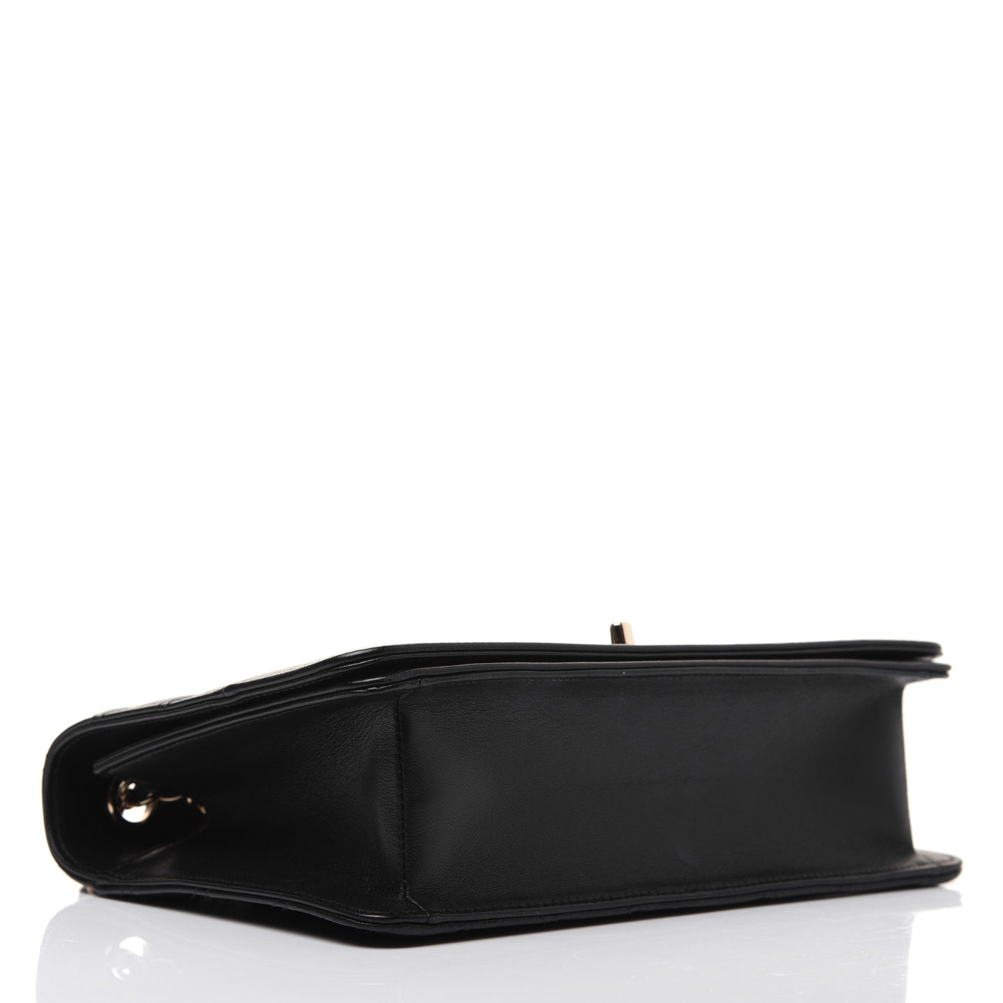 Lambskin Chevron Quilted Flap Black