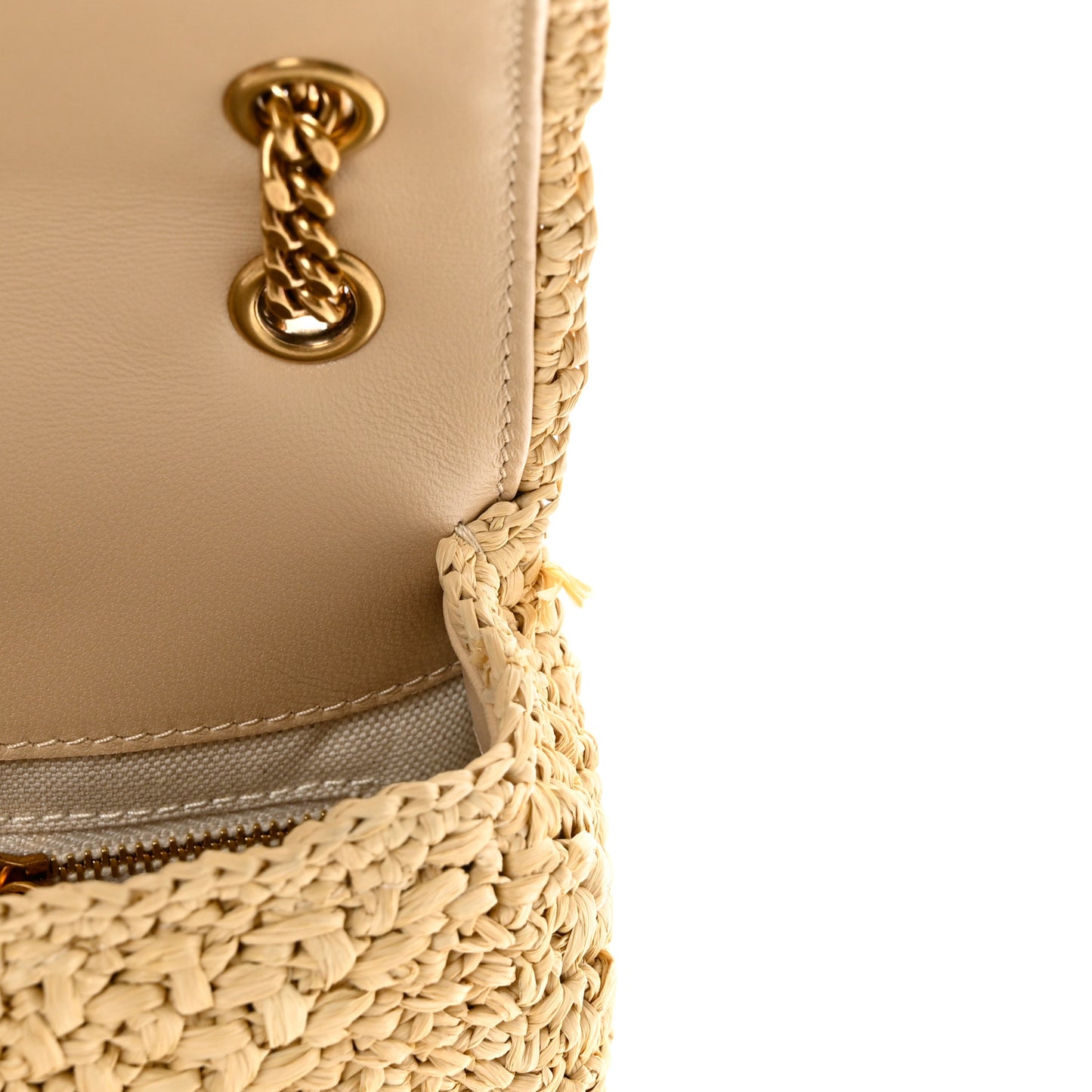 Raffia Monogram Medium Jamie Natural Avorio