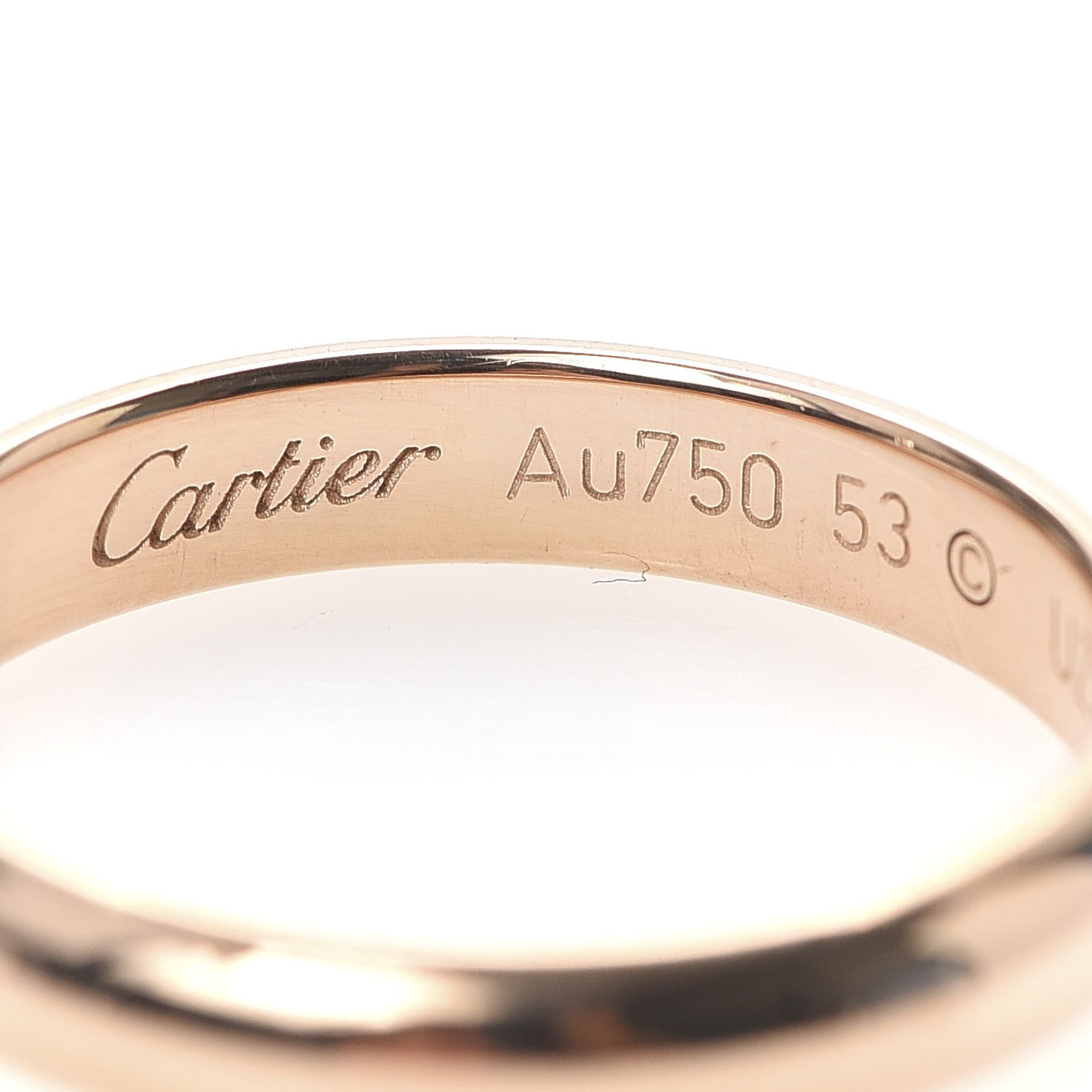Cartier 18K Pink Gold 3.5mm 1895 Wedding Band Ring 53 6.25 4 of 5
