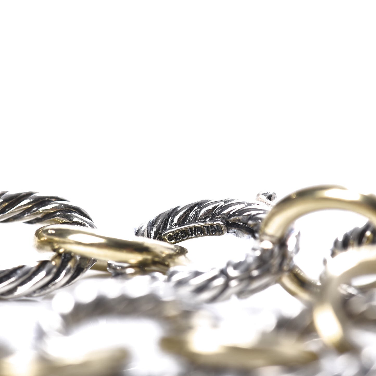 Sterling Silver 18K Yellow Gold 10mm Medium Oval Link Bracelet