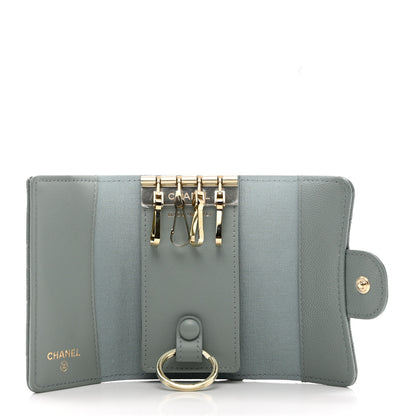 Chanel Caviar Quilted Classic 4 Key Holder Wallet Grey 5 of 10