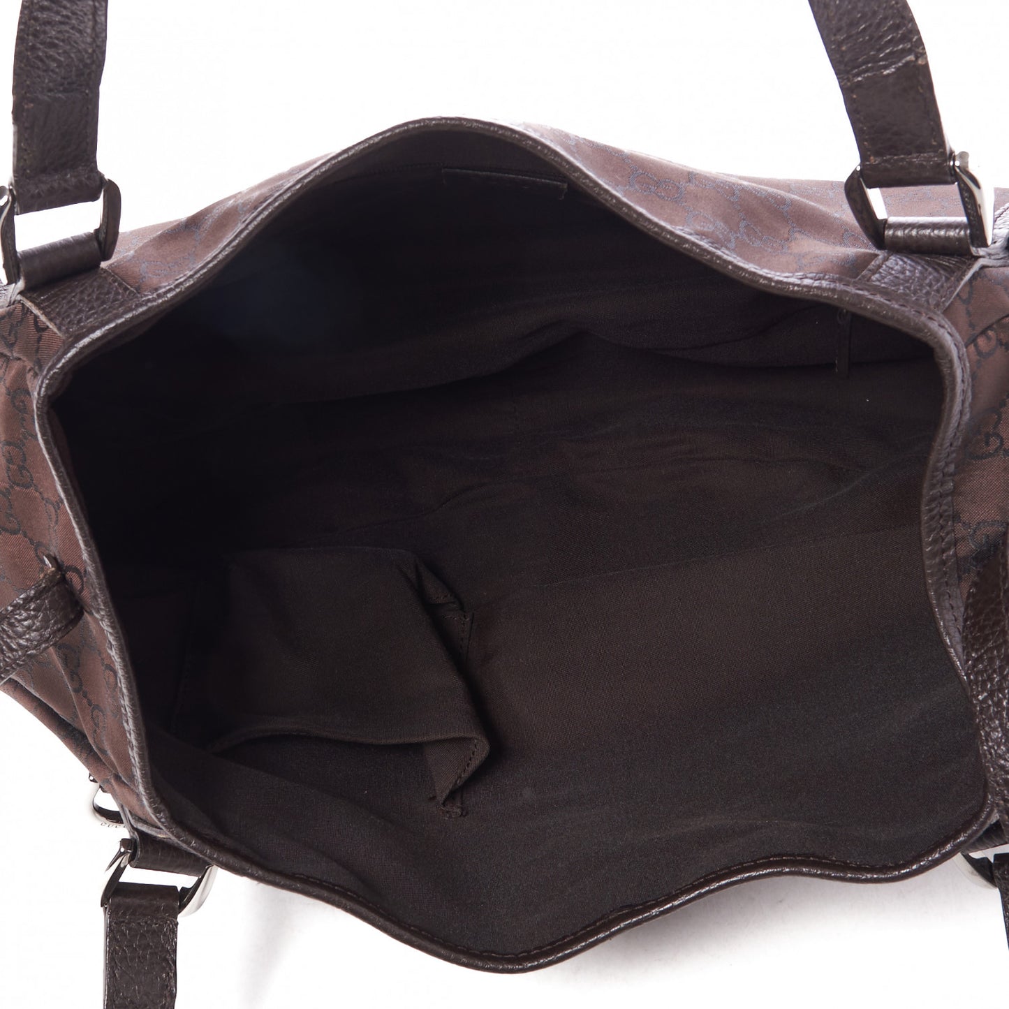 Nylon Monogram Medium Abbey Shoulder Bag Brown