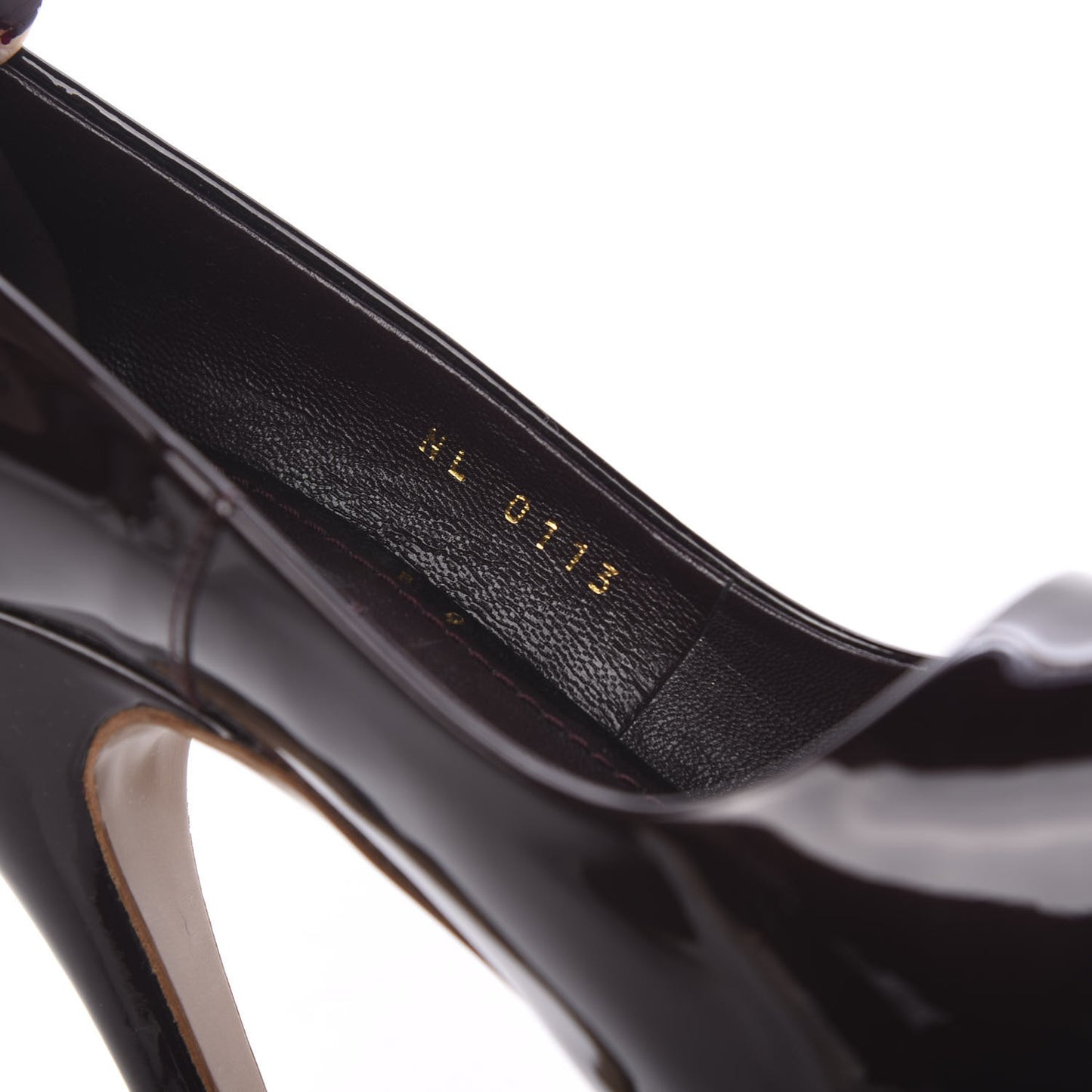 Patent Calfskin Oh Really Peep Toe Pumps 35 Amarante