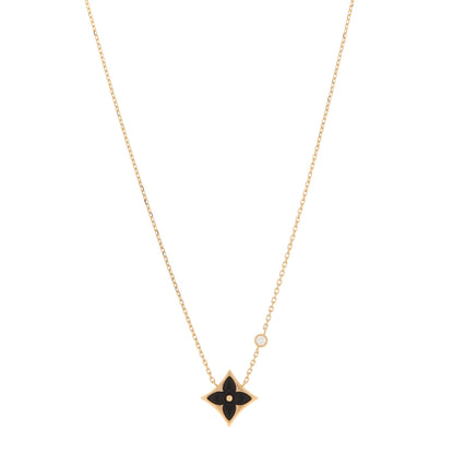 Louis Vuitton 18K Yellow Gold Diamond Black Onyx Color Blossom BB Star Pendant Necklace 1 of 7