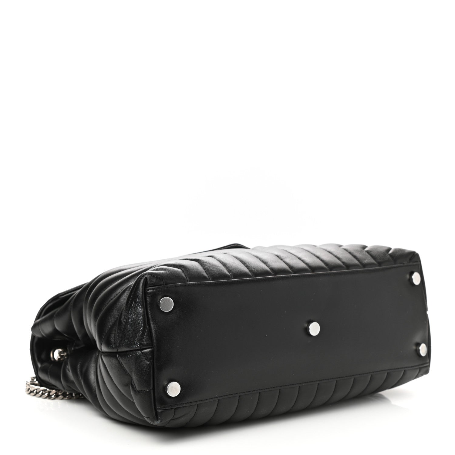 Saint Laurent Calfskin Y Quilted Monogram Large Loulou Chain Satchel Black 4 of 13