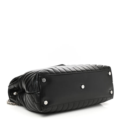 Saint Laurent Calfskin Y Quilted Monogram Large Loulou Chain Satchel Black 4 of 13