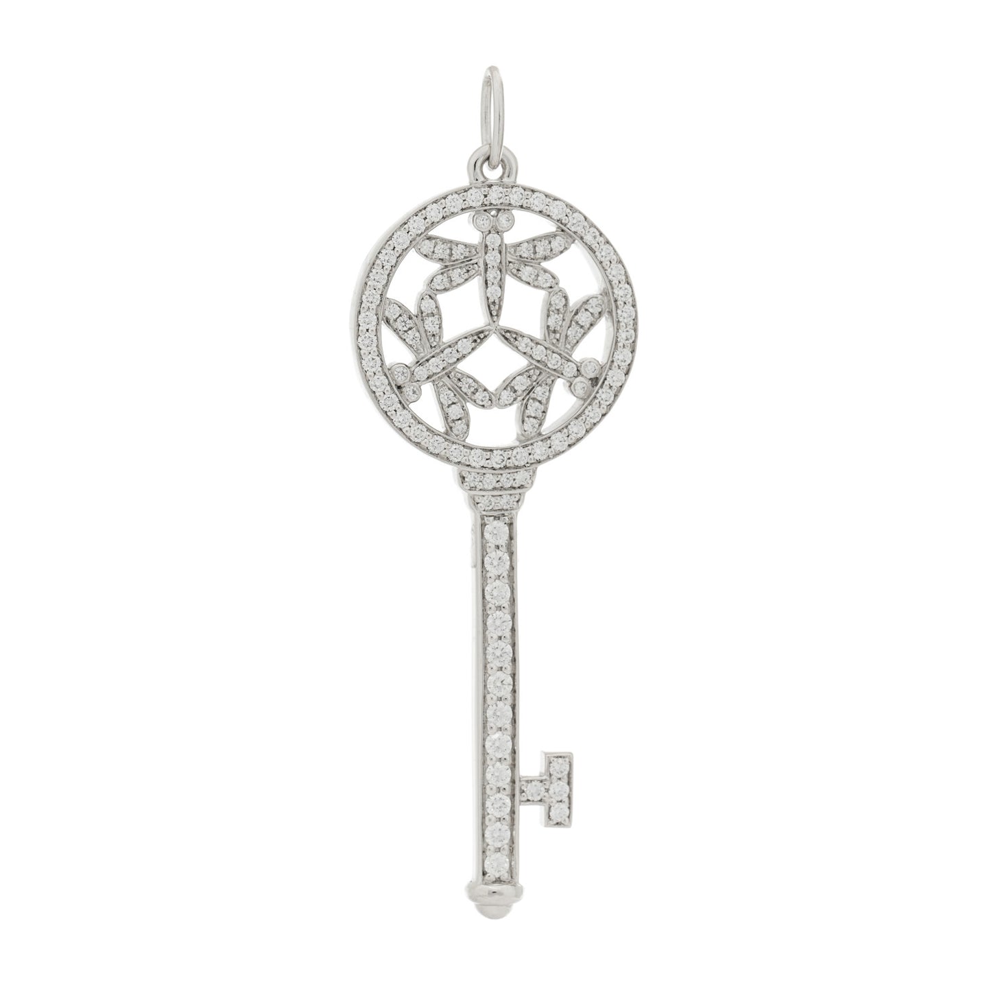 Platinum Diamond .28ctw Dragonfly Key Pendant
