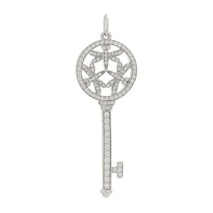 Tiffany Platinum Diamond .28ctw Dragonfly Key Pendant 1 of 5