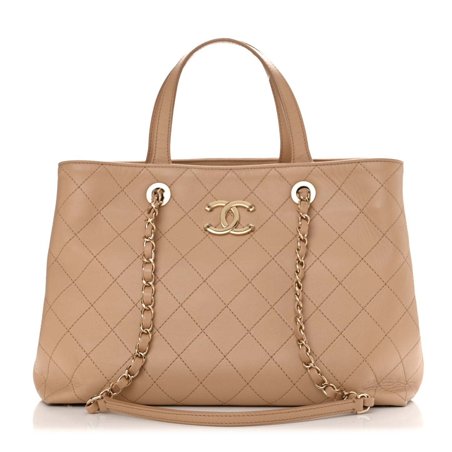 Calfskin Large Serial Shopper Tote Beige