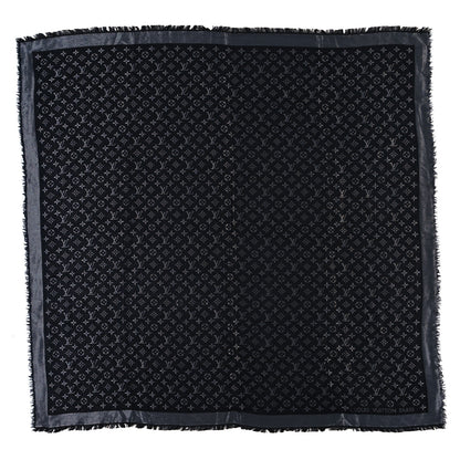 Louis Vuitton Silk Lurex Wool Monogram Shine Shawl Black 1 of 3