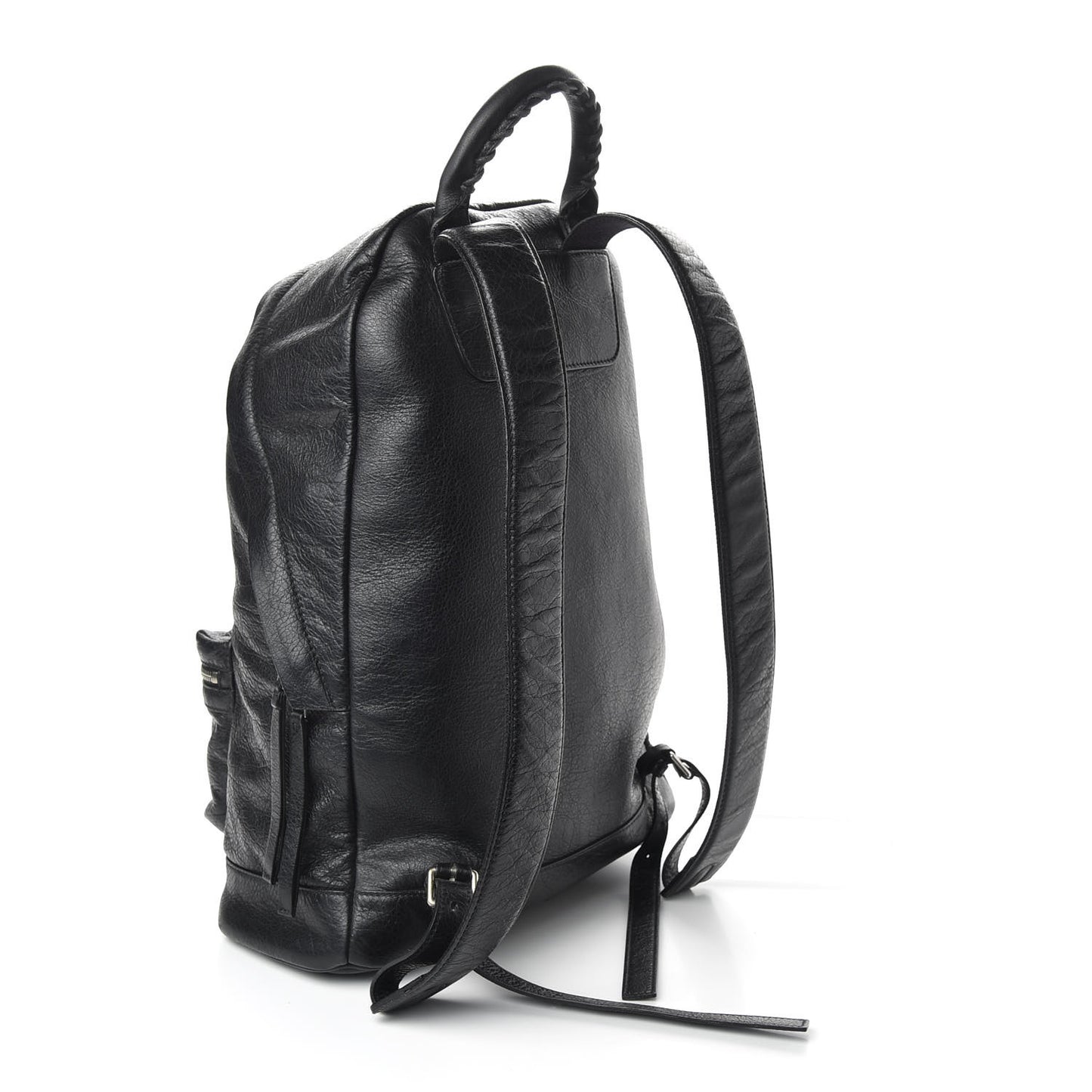 Agneau Classic Silver Hardware Backpack Black