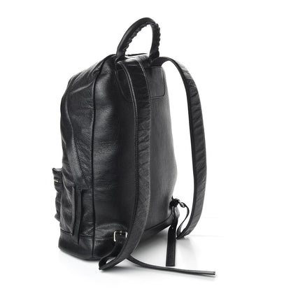 Balenciaga Agneau Classic Silver Hardware Backpack Black 2 of 9