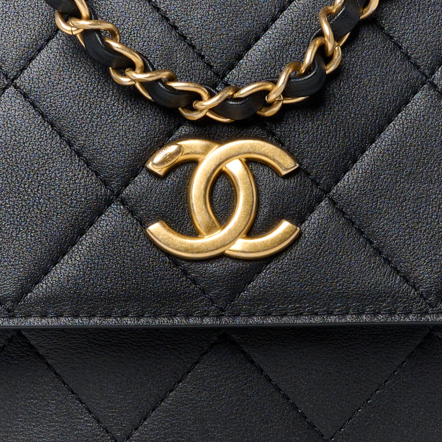Chanel Calfskin Quilted Chain Small Hobo Bag Black 8 of 10