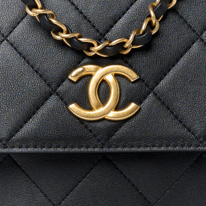 Chanel Calfskin Quilted Chain Small Hobo Bag Black 8 of 10