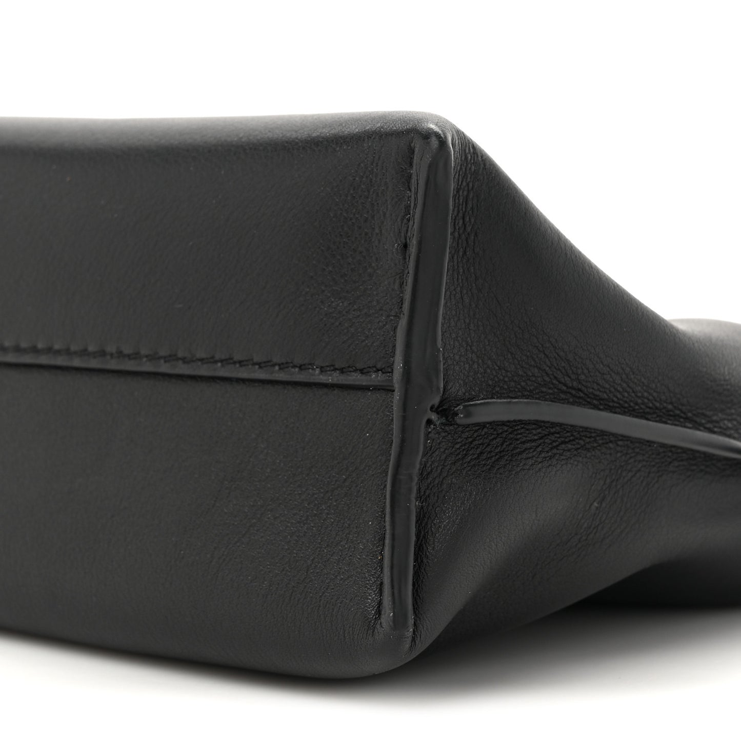 X HOWLS MOVING CASTLE Satin Calfskin Flamenco Knot Clutch Black